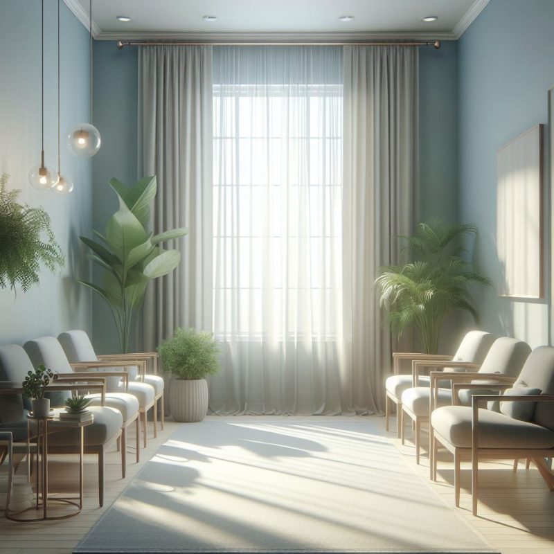 salle-d'attente-chaises-rideaux-fenêtre-plantes-vertes-thérapeute-musulmane-tcc-en-ligne-villepinte